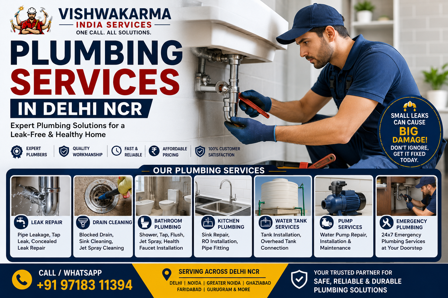Plumbing Services in Delhi NCR – Hidden Water Problems That Can Damage Your Home